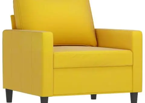 Set de canapele, 4 piese, galben, catifea - 3/5