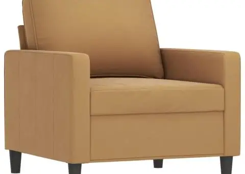 Set de canapele cu perne, 4 piese, maro, catifea - 3/5