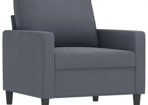 Set canapea cu perne, 4 piese, gri închis, catifea - 3/5