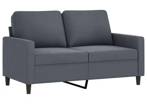 Set canapea cu perne, 4 piese, gri închis, catifea - 4/5