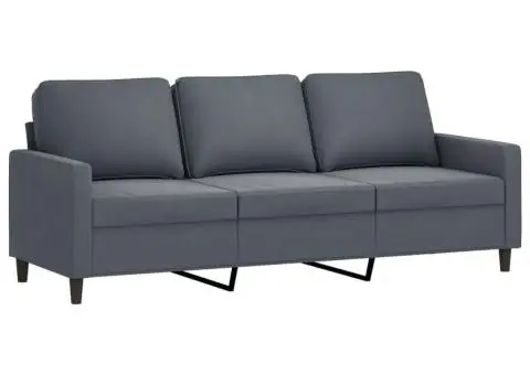 Set canapea cu perne, 4 piese, gri închis, catifea - 5/5