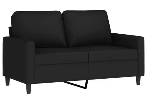 Set de canapele cu perne, 3 piese, negru, catifea - 4/5