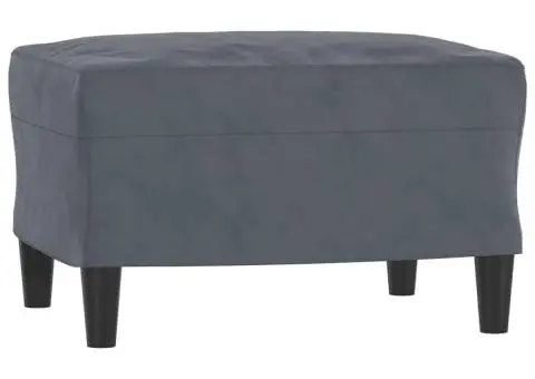 Set canapea cu perne, 3 piese, gri închis, catifea - 5/5