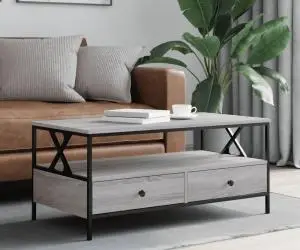 vidaXL Măsuță de cafea, gri sonoma, 100x51x45 cm, lemn compozit