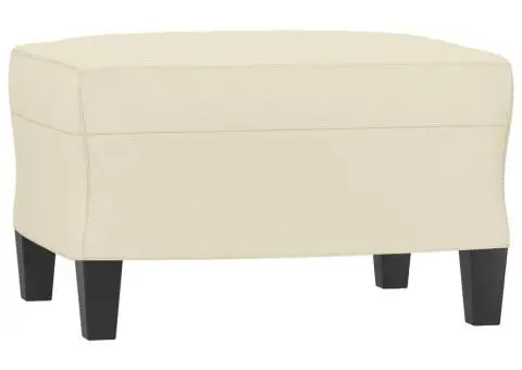 Set de canapele cu perne, 3 piese, crem, piele ecologică - 5/5