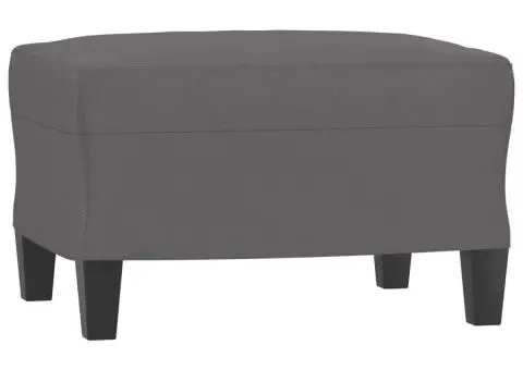 Set de canapele cu perne, 3 piese, gri, piele ecologică - 5/5