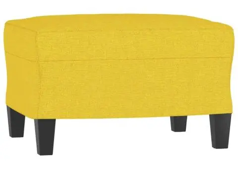 Set de canapele cu perne, 3 piese, galben deschis, textil - 5/5