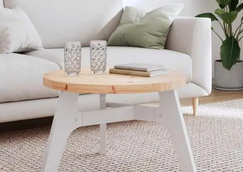 Blat de masă rotund, Ø60x3 cm, lemn masiv de pin - 1/5