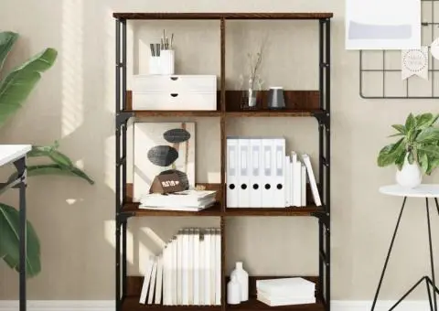 Bibliotecă, stejar maro, 78,5x33x117,5 cm, lemn prelucrat - 1/5