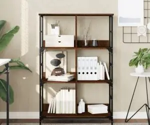vidaXL Bibliotecă, stejar maro, 78,5x33x117,5 cm, lemn prelucrat