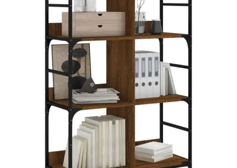 Bibliotecă, stejar maro, 78,5x33x117,5 cm, lemn prelucrat - 3/5