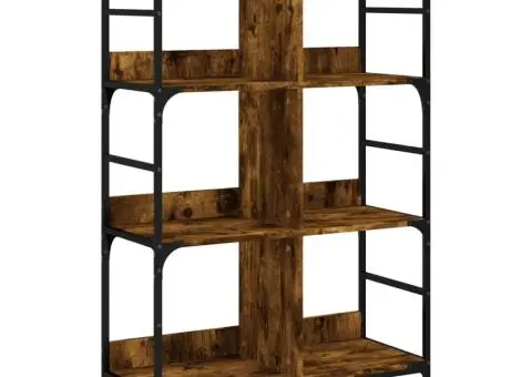 Bibliotecă, stejar fumuriu, 78,5x33x117,5 cm, lemn prelucrat - 2/5