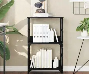 vidaXL Bibliotecă, negru, 50x33x82 cm, lemn prelucrat