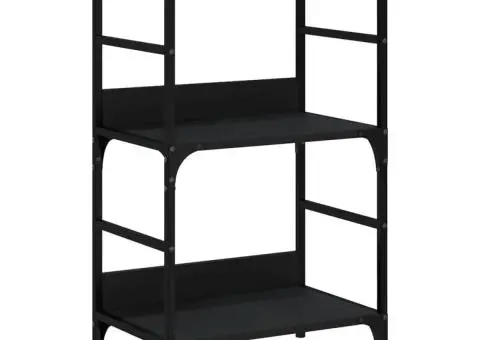 Bibliotecă, negru, 50x33x82 cm, lemn prelucrat - 2/5