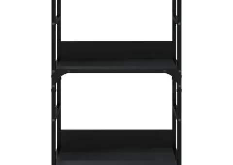 Bibliotecă, negru, 50x33x82 cm, lemn prelucrat - 4/5