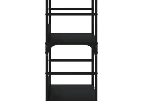 Bibliotecă, negru, 50x33x82 cm, lemn prelucrat - 5/5