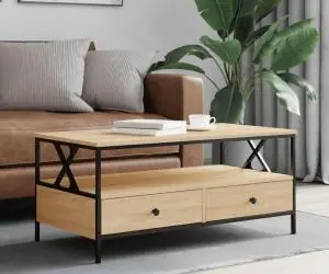 vidaXL Măsuță de cafea, stejar sonoma, 100x51x45 cm, lemn prelucrat
