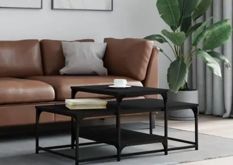 Măsuță de cafea, negru, 102x60x45 cm, lemn prelucrat - 1/5