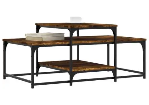 Măsuță de cafea, stejar afumat, 102x60x45 cm, lemn prelucrat - 3/4