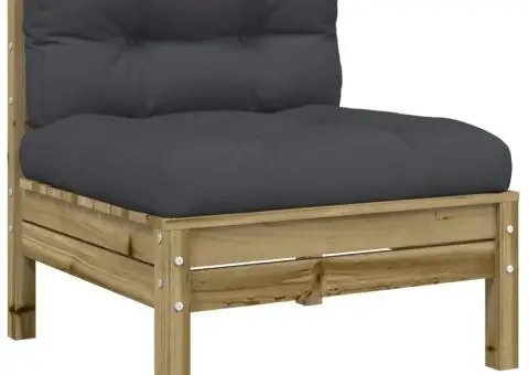 Set canapea de grădină cu perne, 9 piese, lemn de pin tratat - 5/5