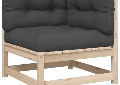 Set canapea de grădină cu perne, 9 piese, lemn masiv de pin - 5/5