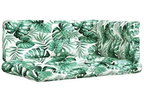 Perne de paleți, 3 buc., model cu frunze, material textil - 2/5