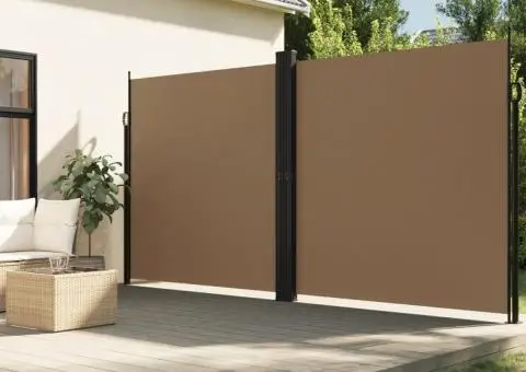 Copertină laterală retractabilă, gri taupe, 220x600 cm - 1/5