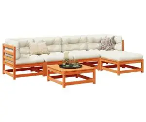 vidaXL Set mobilier de grădină cu perne, 6 piese, lemn masiv de pin