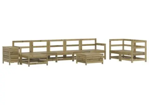 Set canapea de grădină, 10 piese, lemn de pin tratat - 2/5
