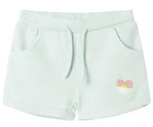 Pantaloni scurți de copii cu șnur, verde mentă deschis combinat, 92