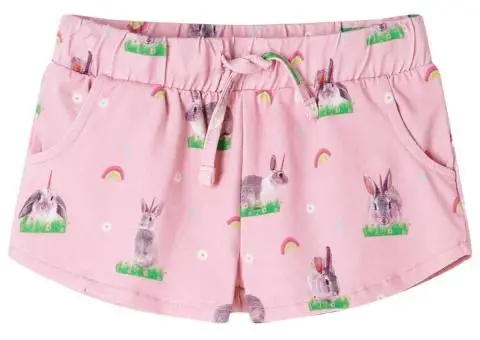 Pantaloni scurți pentru copii cu șnur roz deschis 128 - 1/5