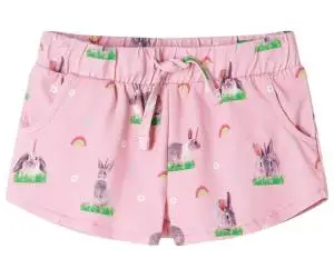 Pantaloni scurți pentru copii cu șnur roz deschis 128