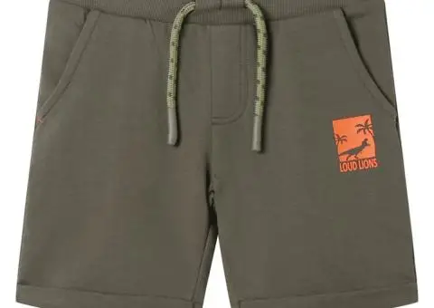 Pantaloni scurți pentru copii cu șnur, kaki închis, 128 - 1/5