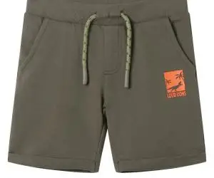 Pantaloni scurți pentru copii cu șnur, kaki închis, 128