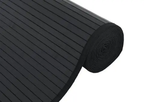 Covor dreptunghiular, negru, 70x1000 cm, bambus - 4/5