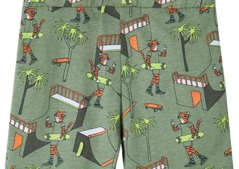 Pijamale copii mâneci scurte, kaki deschis 128 - 5/5