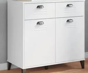 vidaXL Dulap „VIKEN”, alb, 80x40x80 cm, lemn prelucrat