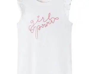 Tricou pentru copii, mâneci cu volane, ecru, 92