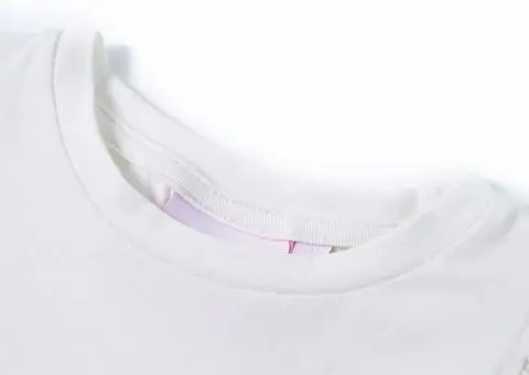 Tricou pentru copii, mâneci cu volane, ecru, 92 - 3/5