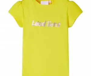Tricou pentru copii cu mâneci lungi, galben aprins, 140