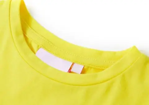 Tricou pentru copii cu mâneci lungi, galben aprins, 140 - 3/5