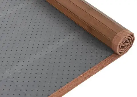 Covor dreptunghiular, maro, 80x1000 cm, bambus - 5/5