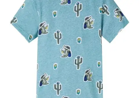 Tricou pentru copii, verde deschis melanj, 140 - 1/5