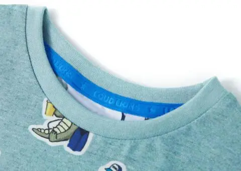 Tricou pentru copii, verde deschis melanj, 140 - 3/5