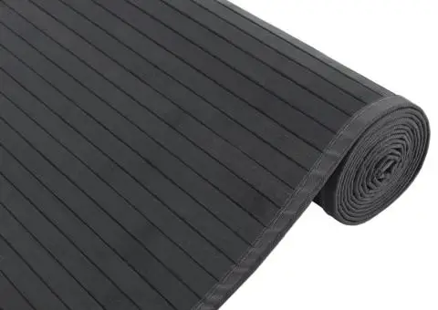 Covor dreptunghiular, negru, 80x1000 cm, bambus - 4/5