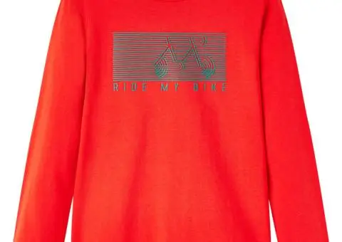 Tricou pentru copii cu mâneci lungi, roșu, 104 - 1/5