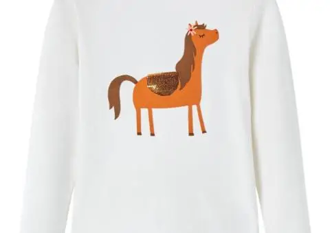 Tricou pentru copii cu mâneci lungi, ecru, 104 - 1/5