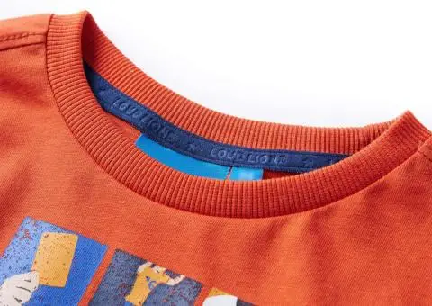 Tricou de copii cu mâneci lungi, portocaliu, 128 - 3/5