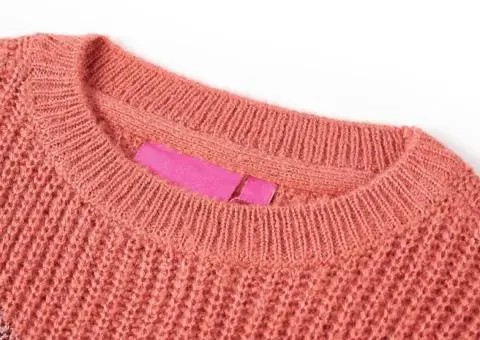 Pulover pentru copii tricotat, roz mediu, 116 - 3/5