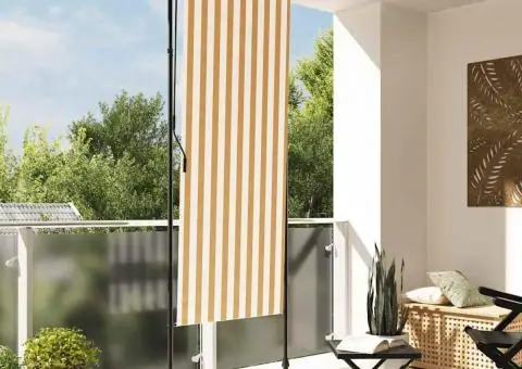 Jaluzea rulou de exterior portocaliu/alb 120x270 cm textil/oțel - 1/5